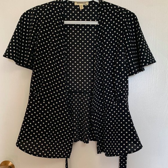 Monteau, polka dot wrap top, small - Picture 2 of 4